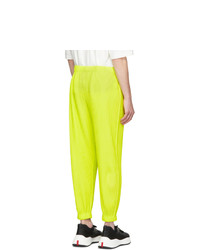 Homme Plissé Issey Miyake Yellow Tapered Pleat Trousers