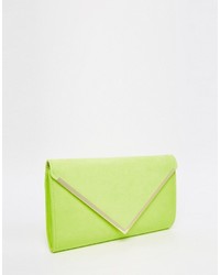 Aldo Structured Foldover Clutch Bag In Lime Green