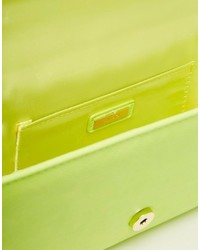 Aldo Structured Foldover Clutch Bag In Lime Green