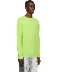 The Elder Statesman Green Cashmere Simple Sweater