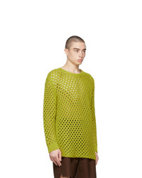 Valentino Green Open Knit Sweater