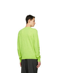 Acne Studios Green Wool Patch Sweater