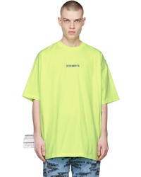 Vetements Yellow Logo Label T Shirt