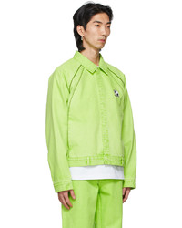 We11done Green Denim Raglan Sleeve Jacket