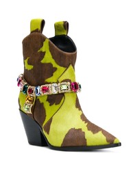 Casadei Stone Embellished Ankle Boots