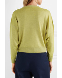 Tomas Maier Convertible Zip Embellished Wool Sweater Green