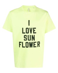 Green-Yellow Floral Crew-neck T-shirt