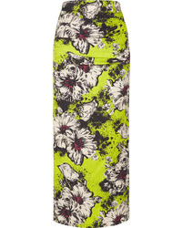 Green-Yellow Floral Pencil Skirt