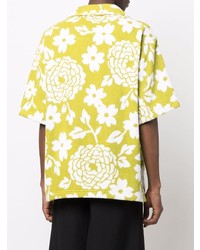 Prada Floral Print Terrycloth Short Sleeve Shirt