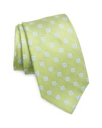 David Donahue Floral Silk Tie In Grass At Nordstrom
