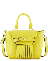 Green-Yellow Fringe Leather Crossbody Bag