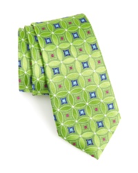 Green-Yellow Geometric Silk Tie