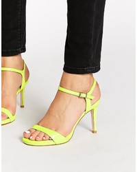 Faith Liberty Lime Patent Heeled Sandals