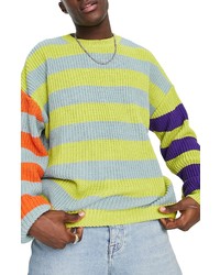 ASOS DESIGN Oversize Stripe Fisherman Crewneck Sweater