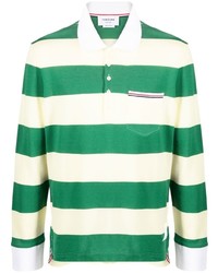 Thom Browne Striped Piqu Polo Shirt