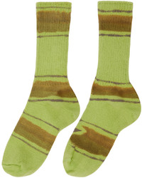 Collina Strada Green Dyed Striped Socks