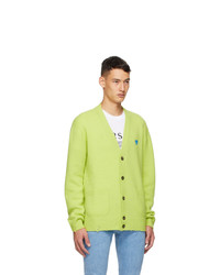 Versace Green Silk And Cashmere Cardigan