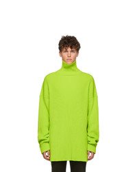 Green-Yellow Knit Turtleneck