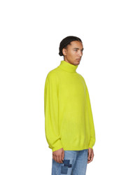 Remi Relief Yellow Cashmere Shaggy Knit Turtleneck