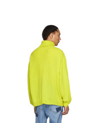 Remi Relief Yellow Cashmere Shaggy Knit Turtleneck