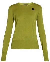 Green-Yellow Knit Wool Sweater