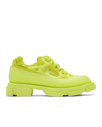 Green-Yellow Leather Athletic Shoes