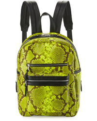 Green-Yellow Leather Backpack