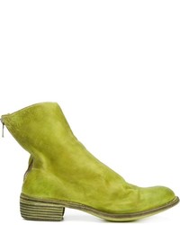 Green-Yellow Leather Boots