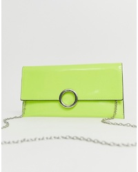 New Look Circle Detail Bag In Neon Green