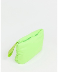 ASOS DESIGN Padded Clutch Bag In Neon
