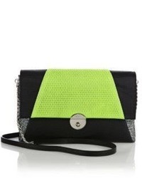 Milly Wythe Mixed Leather Crossbody Bag