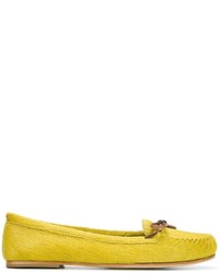 Green-Yellow Leather Driving Shoes