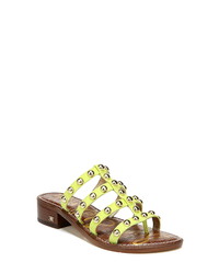 Green-Yellow Leather Gladiator Sandals