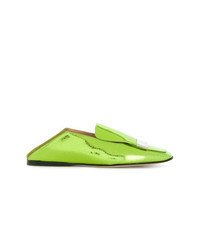 Green-Yellow Leather Loafers