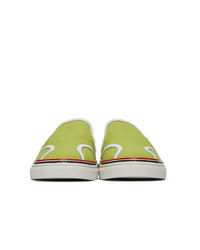 Thom Browne Yellow Flannel Slip On Loafers