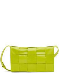 Green-Yellow Leather Messenger Bag