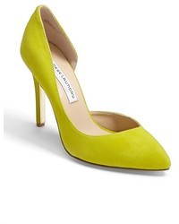 Green-Yellow Leather Pumps