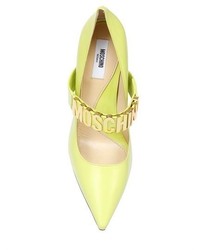 Moschino 100mm Lettering Leather Pumps