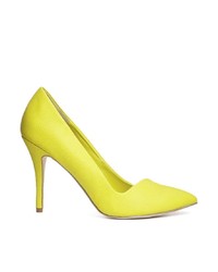 Aldo Yellow High Heeled Pointed Pumps