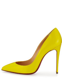 Christian Louboutin Pigalle Follies Patent 100mm Red Sole Pump Sun