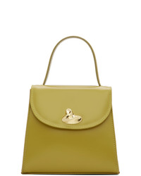 Green-Yellow Leather Satchel Bag
