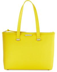 Green-Yellow Leather Tote Bag
