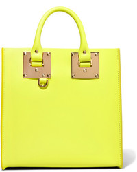 Sophie Hulme Albion Neon Leather Tote Bright Yellow