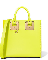 Sophie Hulme Albion Neon Leather Tote Bright Yellow