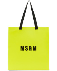 MSGM Yellow Large Logo Tote