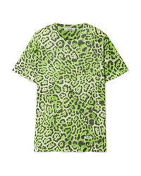 Green-Yellow Leopard Crew-neck T-shirt