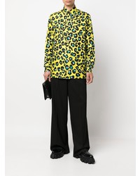 Versace Leopard Print Long Sleeve Shirt