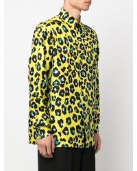 Versace Leopard Print Long Sleeve Shirt