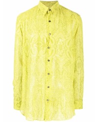 Green-Yellow Paisley Long Sleeve Shirt