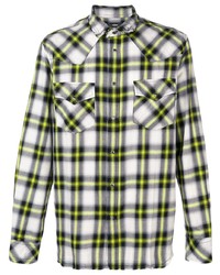 Green-Yellow Plaid Long Sleeve Shirt
